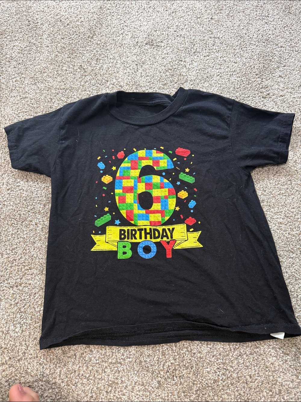 Black 6th Birthday Boy Graphic Tee